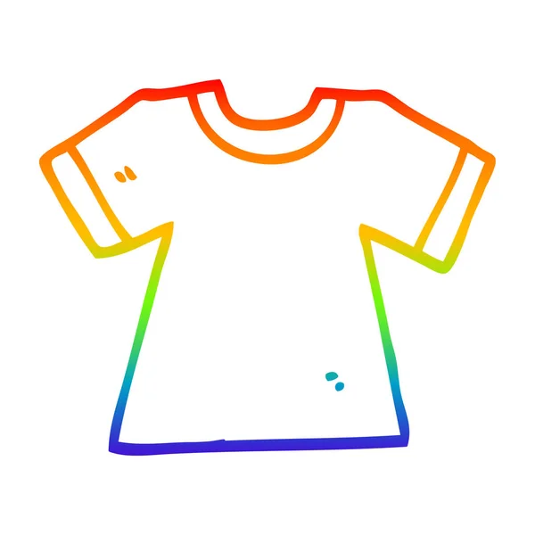 Regenbogen-Gradienten-Linie Zeichnung Cartoon T-Shirt — Stockvektor