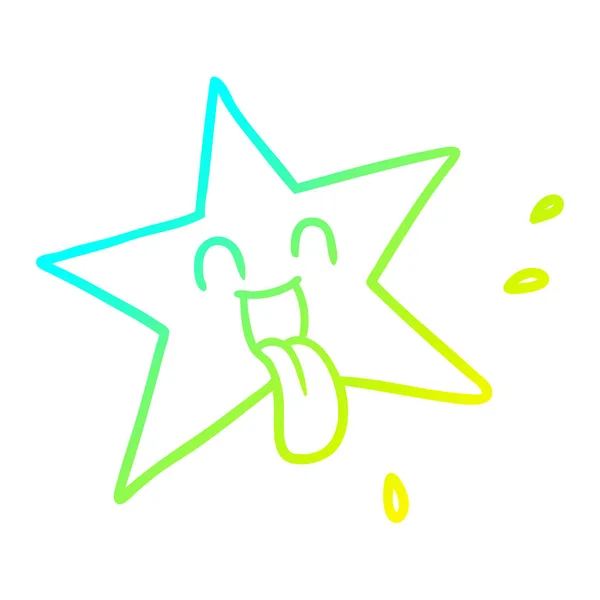 Studená Přechodová čára kresba kreslená hvězda — Stockový vektor