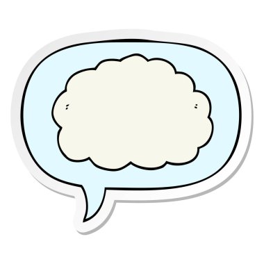 karikatür bulut ve konuşma balonu etiket