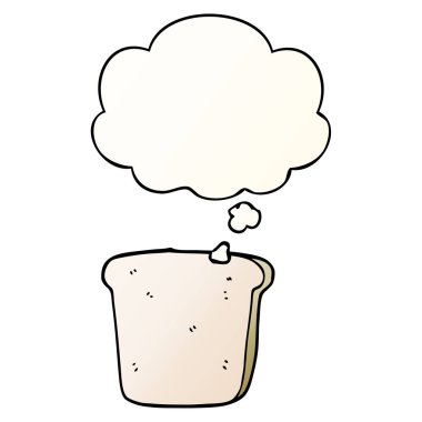 pürüzsüz degrade sty ekmek karikatür dilim ve düşünce balonu