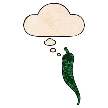 karikatür biber ve grunge doku patter düşünce kabarcık