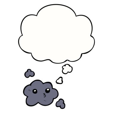 sevimli karikatür bulut ve düşünce balonu