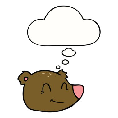 karikatür mutlu ayı yüz ve düşünce balonu