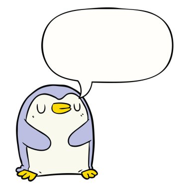 çizgi film penguen ve konuşma balonu