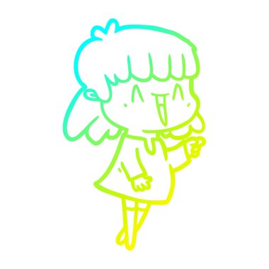 soğuk degrade çizgi çizim karikatür kadın