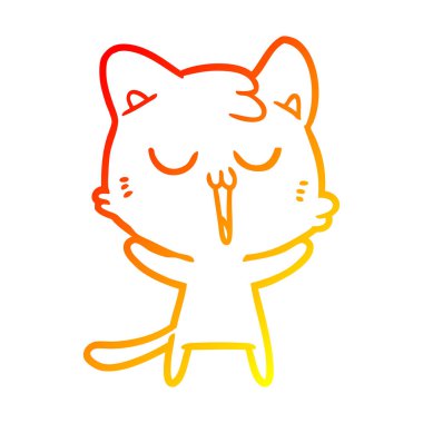 sıcak degrade çizgi çizim karikatür kedi şarkı