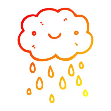 sıcak degrade çizgi çizim sevimli karikatür bulut