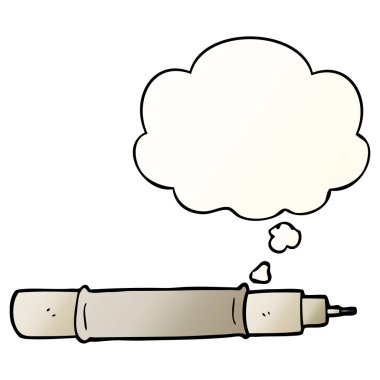 çizgi film kalemi ve pürüzsüz degrade tarzında düşünce balonu