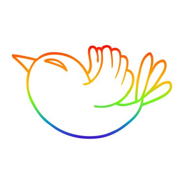 gökkuşağı degrade çizgi çizim karikatür kırmızı kuş