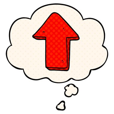 çizgi film işaret ok ve çizgi roman tarzında düşünce balonu