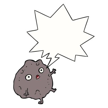 karikatür kaya düşme ve konuşma balonu