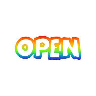 gökkuşağı gradyan çizgi çizim karikatür açık işareti