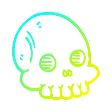 soğuk degrade çizgi çizim karikatür halloween kafatası