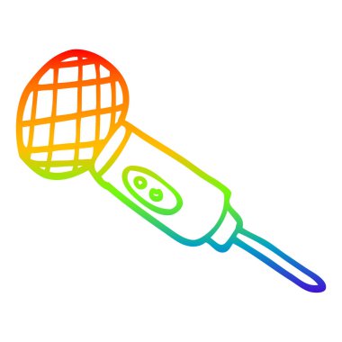 gökkuşağı degrade çizgi çizim karikatür mikrofon