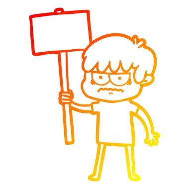 sıcak degrade çizgi çizim rahatsız karikatür çocuk