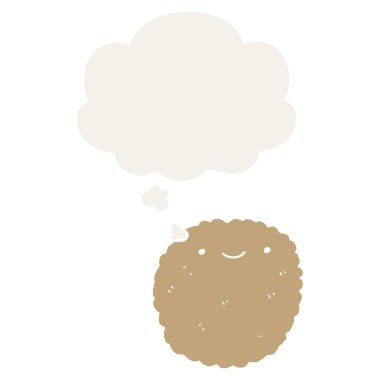 karikatür bisküvi ve retro tarzında düşünce balonu