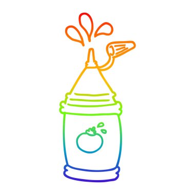 gökkuşağı gradyan çizgi çizim karikatür ketçap şişe