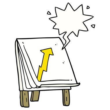 karikatür iş grafik ve ok ve konuşma balonu