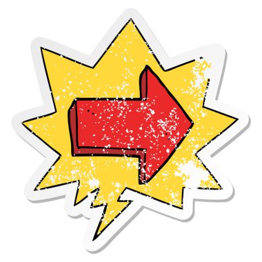 karikatür işaret ok ve konuşma balonu sıkıntılı etiket