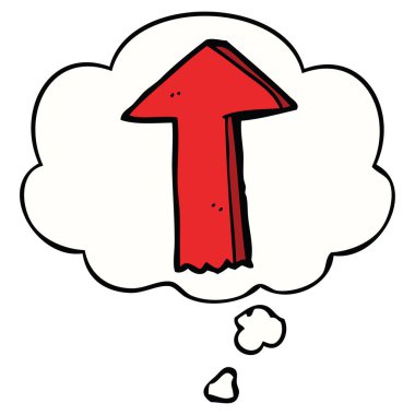 karikatür ok ve düşünce balonu