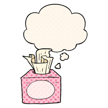 çizgi roman tarzında çizgi film dokuları ve düşünce balonu