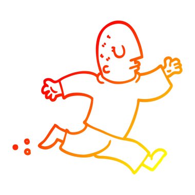 sıcak degrade çizgi çizim karikatür adam çalışan