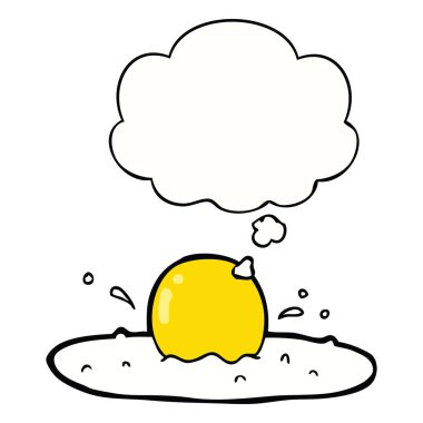 karikatür kızarmış yumurta ve düşünce balonu