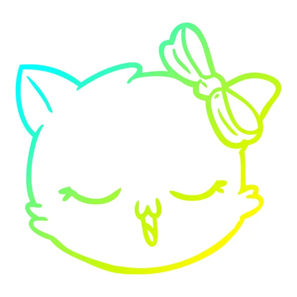 สาย gradient หนาววาดการ์ตูนใบหน้าแมว — ภาพเวกเตอร์สต็อก