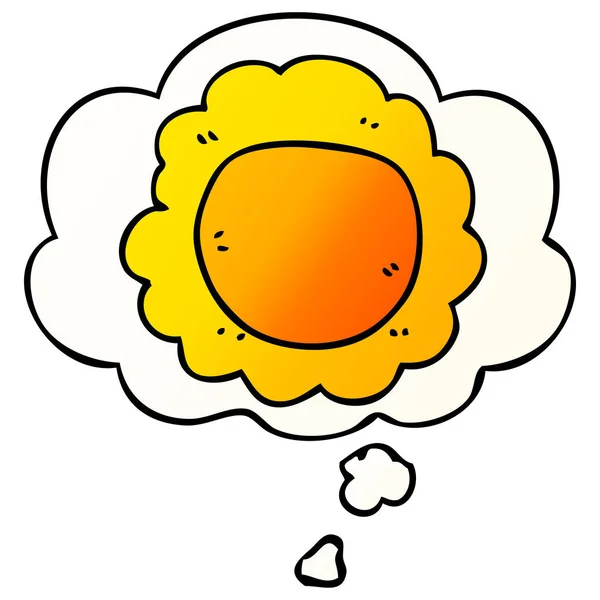 Cartoon bloem en gedachte bubble in gladde gradiënt stijl — Stockvector