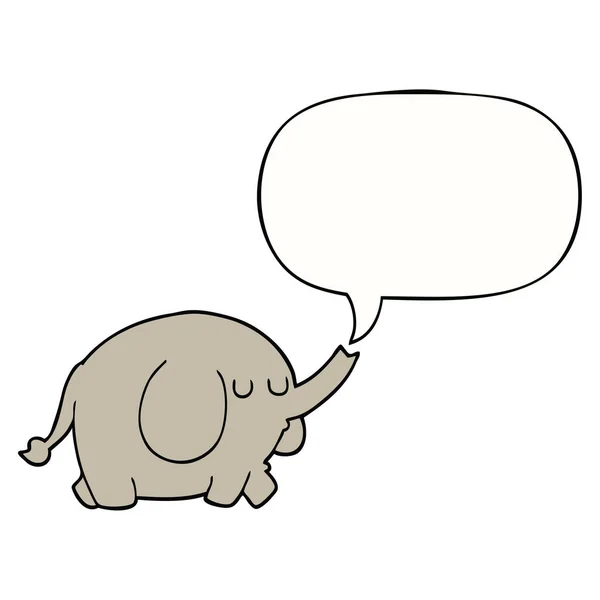 Cartoon olifant en toespraak bubble — Stockvector