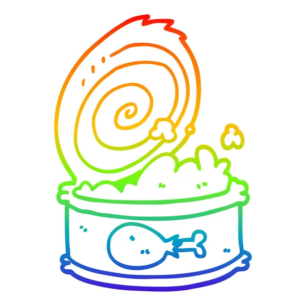 虹のグラデーションライン描画漫画缶詰食品 — ストックベクタ