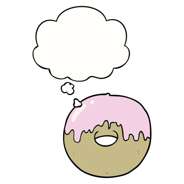 漫画ドーナツと思考バブル — ストックベクタ