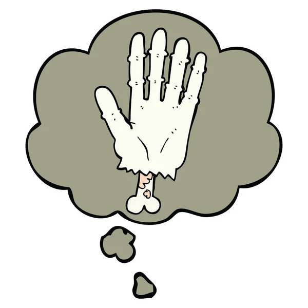 Мультяшная рука зомби и мыльный пузырь — стоковый вектор