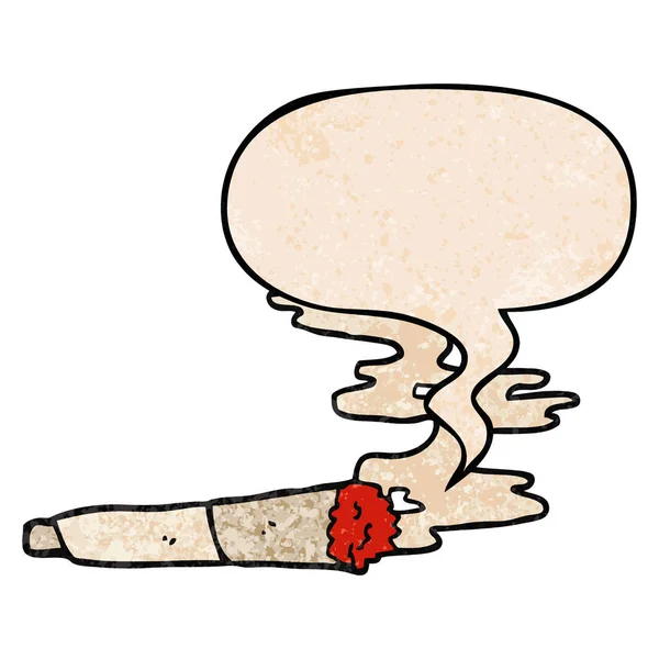 Karikatúra cigaretta és a beszéd buborék retro textúra stílusban — Stock Vector