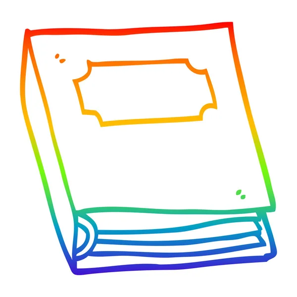 Arco-íris linha gradiente desenho cartoon livro fechado — Vetor de Stock