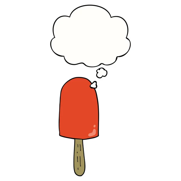 Tecknad Lollipop och tankebubbla — Stock vektor