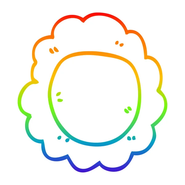 Rainbow gradient line drawing cartoon flower — Stock Vector