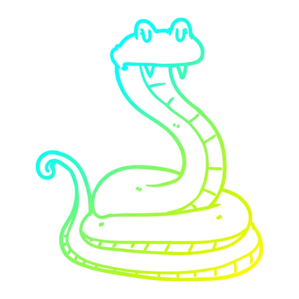 Froid gradient ligne dessin dessin animé serpent — Image vectorielle