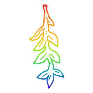 gökkuşağı degrade çizgi çizim karikatür bitki