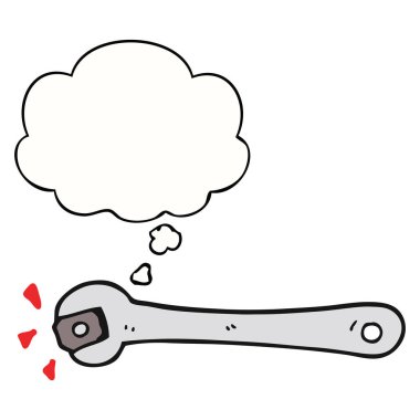 karikatür spanner dönüm somun ve düşünce balonu