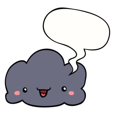 sevimli karikatür bulut ve konuşma balonu