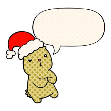 çizgi roman çizgi film noel ayı endişe verici ve konuşma balonu 