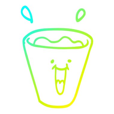 soğuk degrade çizgi çizim karikatür mutlu içecekler