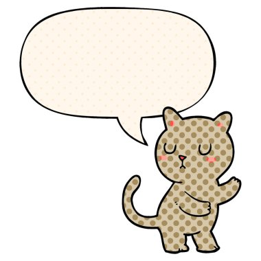 çizgi film kedi ve çizgi roman tarzında konuşma balonu