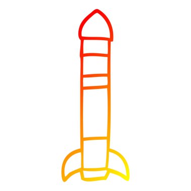 sıcak degrade çizgi çizim karikatür uzun roket