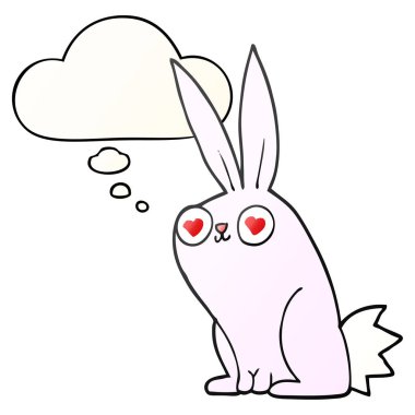 çizgi film tavşan ı aşk ve düşünce balonu pürüzsüz gradie
