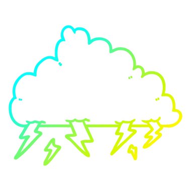 soğuk degrade çizgi çizim karikatür thundercloud