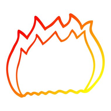 sıcak degrade çizgi çizim karikatür yangın