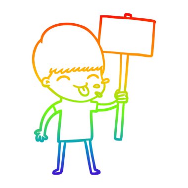 gökkuşağı degrade çizgi çizim mutlu karikatür çocuk