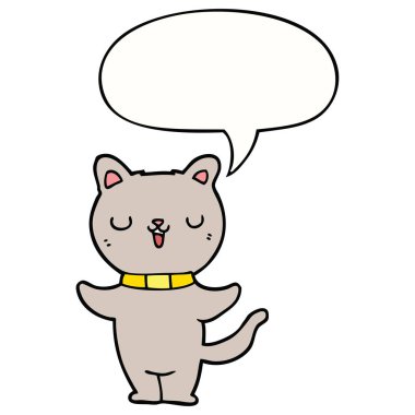 karikatür kedi ve konuşma balonu